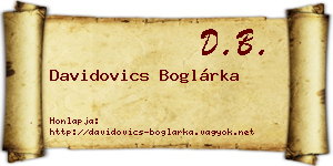 Davidovics Boglárka névjegykártya