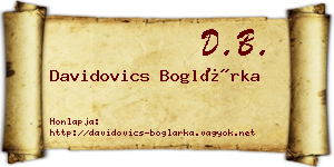 Davidovics Boglárka névjegykártya