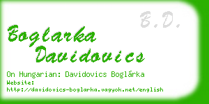 boglarka davidovics business card