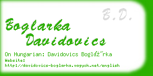 boglarka davidovics business card